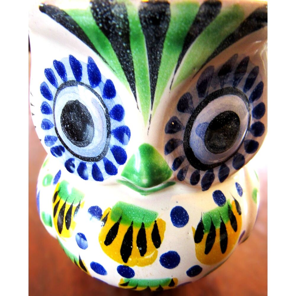 Owl coffee mug Gorky Gonzales Anthropologie Collaborations hand painted signed.